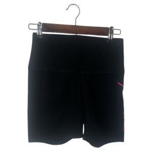 Victoria’s Secret Pink Black Biker Shorts Stretchy Pink On Side Summer Small